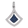 Image 1 : 0.26 CTW Blue Color Diamond Spade Cluster Pendant 10KT White Gold - REF-26N9F