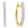 Image 1 : 1.02 CTW Diamond Hoop Earrings 14KT Yellow Gold - REF-97X4Y