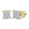 Image 1 : 0.23 CTW Diamond Square Cluster Stud Earrings 10KT Yellow Gold - REF-22K4W