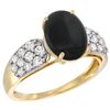 Image 1 : Natural 1.9 ctw onyx & Diamond Engagement Ring 14K Yellow Gold - REF-56F2N