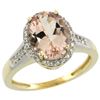 Image 1 : Natural 2.49 ctw Morganite & Diamond Engagement Ring 10K Yellow Gold - REF-55Y8X