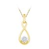 Image 1 : 0.12 CTW Diamond Infinity Cluster Pendant 10KT Yellow Gold - REF-13N4F