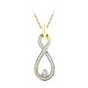 Image 1 : 0.16 CTW Diamond Infinity Pendant 10KT Yellow Gold - REF-14N9F