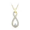 Image 1 : 0.16 CTW Diamond Infinity Pendant 10KT Yellow Gold - REF-14N9F