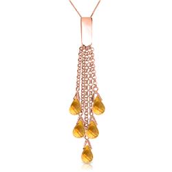 Genuine 5.8 ctw Citrine Necklace Jewelry 14KT Rose Gold - REF-30W6Y