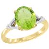 Image 1 : Natural 2.79 ctw Peridot & Diamond Engagement Ring 14K Yellow Gold - REF-38F6N