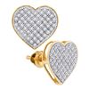 Image 1 : 0.33 CTW Diamond Heart Screwback Earrings 10KT Yellow Gold - REF-24M2H