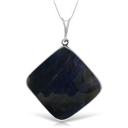 Genuine 21.75 ctw Sapphire Necklace Jewelry 14KT White Gold - REF-77A2K