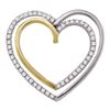 Image 1 : 0.25 CTW Diamond Double Nested Heart Pendant 10KT Two-tone Gold - REF-19N4F