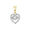 Image 1 : 0.08 CTW Diamond Solitaire Heart Pendant 10KT Yellow Gold - REF-14F9N