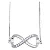 Image 1 : 0.10 CTW Diamond Infinity Pendant 10KT White Gold - REF-16H4M