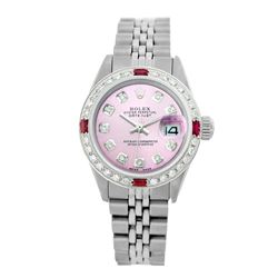 Rolex Pre-owned 26mm Womens Custom Pink Stainless Steel - REF-470H2N