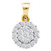Image 1 : 0.50 CTWDiamond Circle Flower Cluster Pendant 14KT Yellow Gold - REF-37F5N