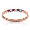 Image 1 : Genuine 0.11 ctw Ruby & Diamond Ring Jewelry 14KT Rose Gold - REF-27F5Z