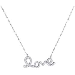 0.15 CTW Diamond Love Pendant 10KT White Gold - REF-16F4N