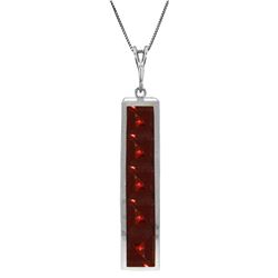 Genuine 2.25 ctw Garnet Necklace Jewelry 14KT White Gold - REF-36A9K