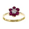 Image 1 : Genuine 0.50 ctw Ruby & Diamond Ring Jewelry 14KT Yellow Gold - REF-42Y2F