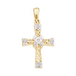 0.04 CTW Diamond Bounded Cross Pendant 10KT Yellow Gold - REF-6W6K