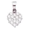 Image 1 : 0.47 CTW Diamond Small Heart Cluster Pendant 14KT White Gold - REF-41N9F