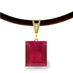 Genuine 7.51 ctw Ruby & Diamond Necklace Jewelry 14KT Yellow Gold - REF-77X7M