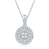 Image 1 : 0.25 CTW Diamond Circle Cluster Pendant 10KT White Gold - REF-16M4H