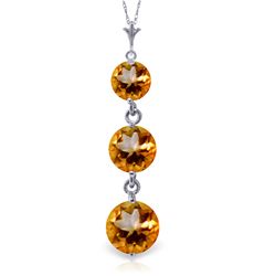 Genuine 3.6 ctw Citrine Necklace Jewelry 14KT White Gold - REF-24W4Y