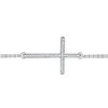 Image 1 : 0.10 CTW Diamond Sideways Cross Bracelet 10KT White Gold - REF-18M2H