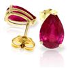 Image 1 : Genuine 3.5 ctw Ruby Earrings Jewelry 14KT Yellow Gold - REF-31M2T