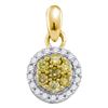 Image 1 : 0.25 CTW Yellow Color Diamond Circle Cluster Pendant 10KT Yellow Gold - REF-16Y4X