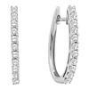 Image 1 : 1.02 CTW Diamond Single Row Hoop Earrings 14KT White Gold - REF-97N4F