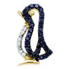 Image 1 : 0.17 CTW Black Color Diamond Penguin Bird Animal Pendant 10KT Yellow Gold - REF-8F2N