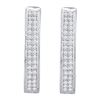 Image 1 : 0.20 CTW Diamond Double Row Hoop Earrings 10KT White Gold - REF-22H4M