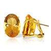 Image 1 : Genuine 13 ctw Citrine Earrings Jewelry 14KT Yellow Gold - REF-57K3V
