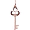 Image 1 : 0.05 CTW Red Color Diamond Key Pendant 10KT Rose Gold - REF-9Y7X