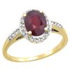 Image 1 : Natural 1.6 ctw Ruby & Diamond Engagement Ring 14K Yellow Gold - REF-33H2W