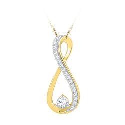 0.25 CTW Diamond Infinity Pendant 10KT Yellow Gold - REF-22K4W