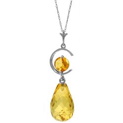 Genuine 5.5 ctw Citrine Necklace Jewelry 14KT White Gold - REF-25V6W