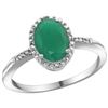 Image 1 : Natural 1.5 ctw Emerald & Diamond Engagement Ring 14K White Gold - REF-32M7H