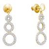 Image 1 : 0.40 CTW Diamond Triple Circle Screwback Dangle Earrings 14KT Yellow Gold - REF-41Y9X