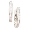 Image 1 : 0.27 CTW Diamond Hoop Earrings 14KT White Gold - REF-26Y9X