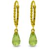Image 1 : Genuine 3 ctw Peridot Earrings Jewelry 14KT Yellow Gold - REF-24M3T
