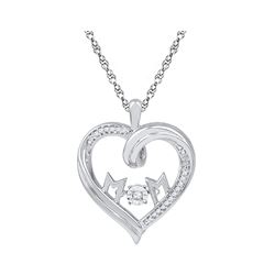 0.08 CTW Diamond Mom Heart Pendant 10KT White Gold - REF-22M4H