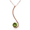 Image 1 : Genuine 0.55 ctw Peridot Necklace Jewelry 14KT Rose Gold - REF-26H2X