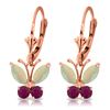 Image 1 : Genuine 1.39 ctw Opal & Ruby Earrings Jewelry 14KT Rose Gold - REF-41P4H