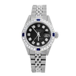 Rolex Pre-owned 26mm Womens Custom Black Stainless Steel - REF-470H3N