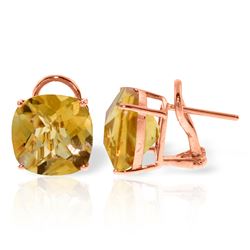 Genuine 7.2 ctw Citrine Earrings Jewelry 14KT Rose Gold - REF-46Z5N