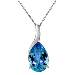 Genuine 4.7 ctw Blue Topaz Necklace Jewelry 14KT White Gold - REF-31R4P