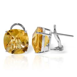 Genuine 7.2 ctw Citrine Earrings Jewelry 14KT White Gold - REF-46T5A