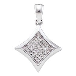 0.12 CTW Diamond Square Kite Cluster Pendant 10KT White Gold - REF-14X9Y