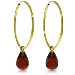 Genuine 4.5 ctw Garnet Earrings Jewelry 14KT Yellow Gold - REF-26H2X